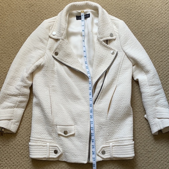 Zara off-white Moto Coat - Picture 12 of 12